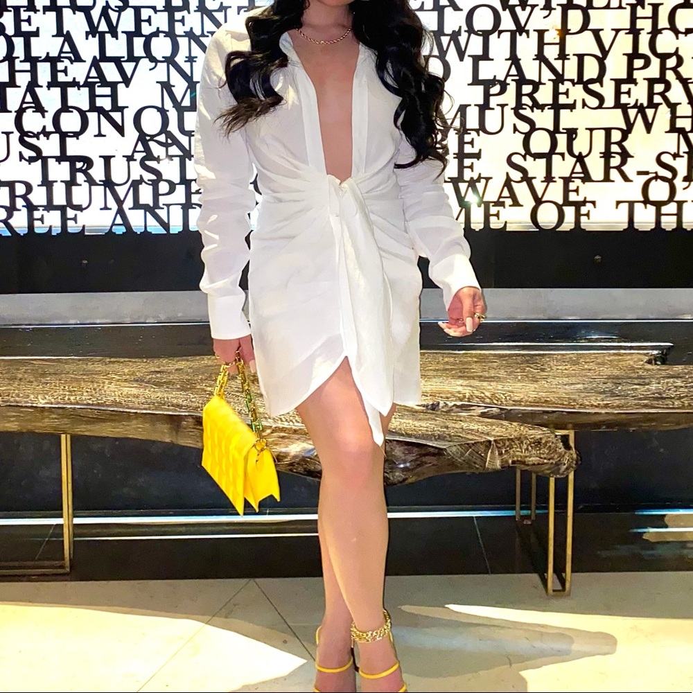 Plunging wrap dress
